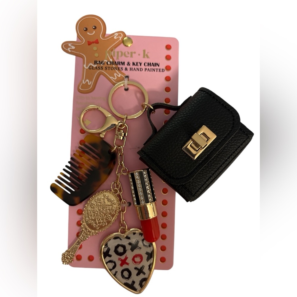 Piper K Black Back with Mirror, Lipstick, and Tortoise Shell Comb